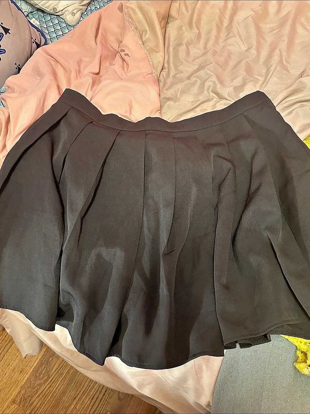 Black Pleated Circle Skirt